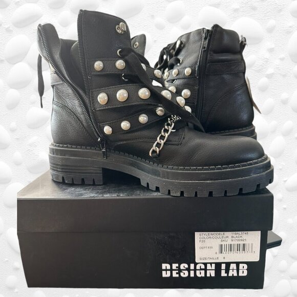 Design Lab Pearl/Chain Boots Size 8 NWT original box - Picture 4 of 13